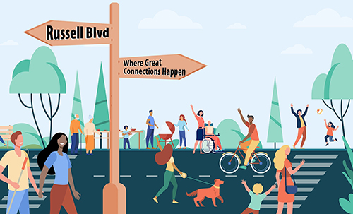 "Russell Blvd, Where Great Connections Happen"
