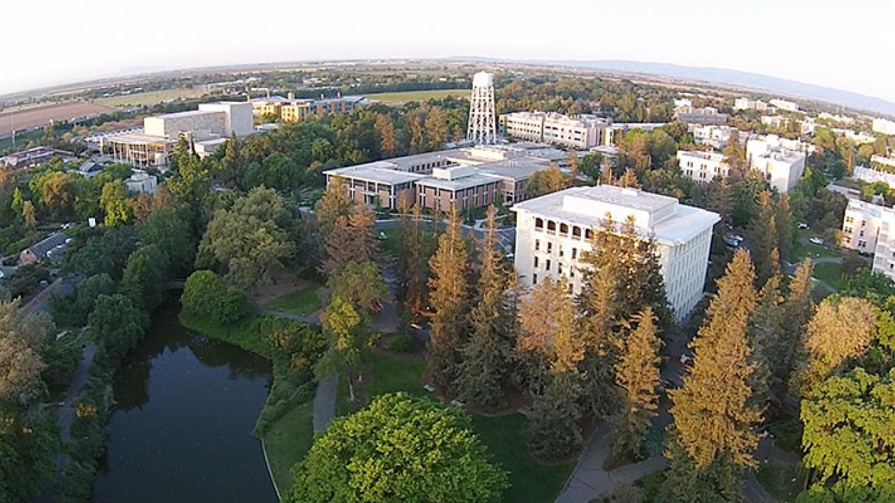 Aerial shot of UC Davis campus.